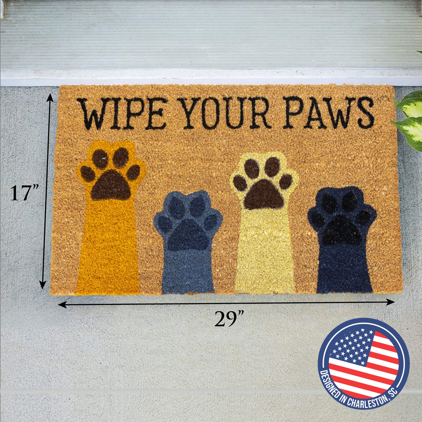 Avera Products "Wipe Your Paws" Fun Design Dog Doormat 29x17