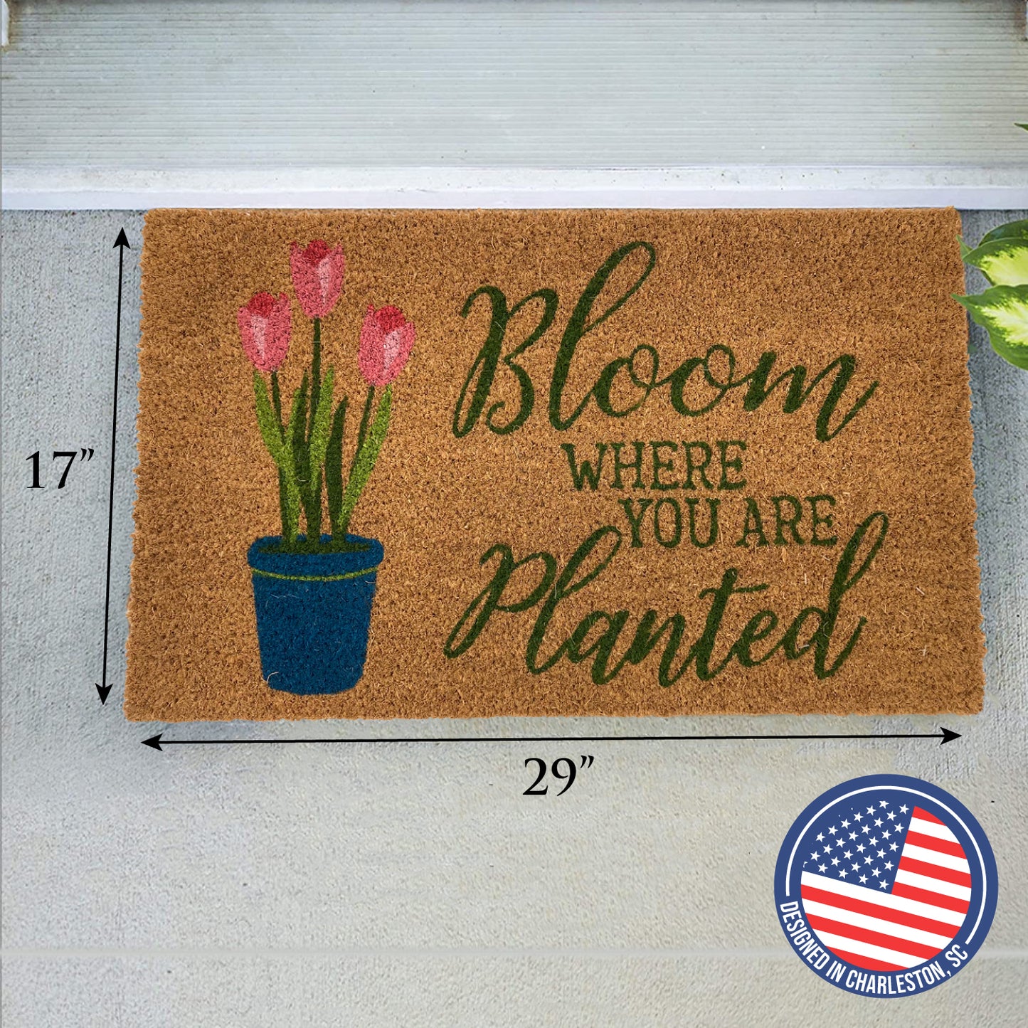 Avera Products "Bloom Where you are Planted" Summer and Spring Doormat