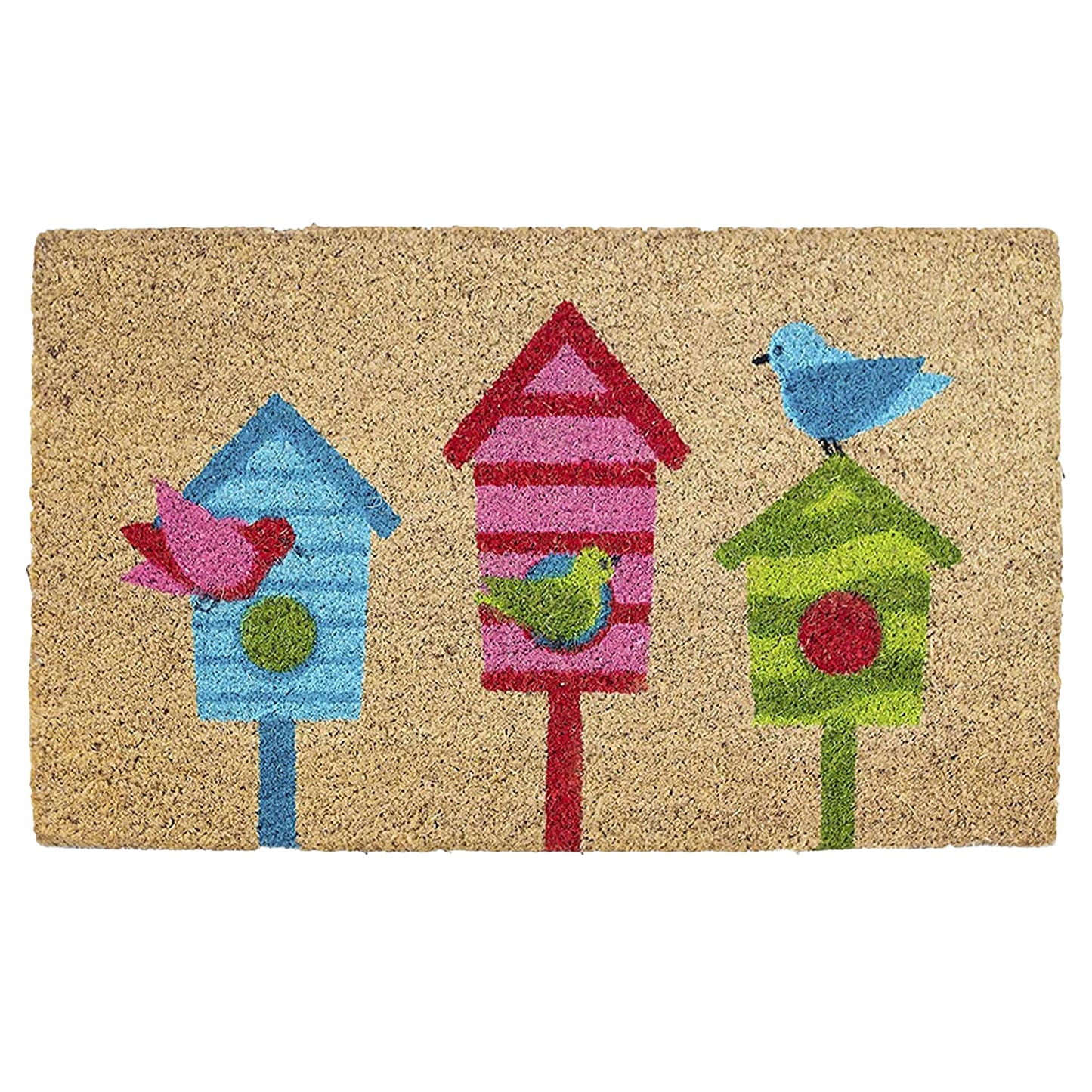 Avera Products Trio of Brids and Birdhouses Spring Doormat
