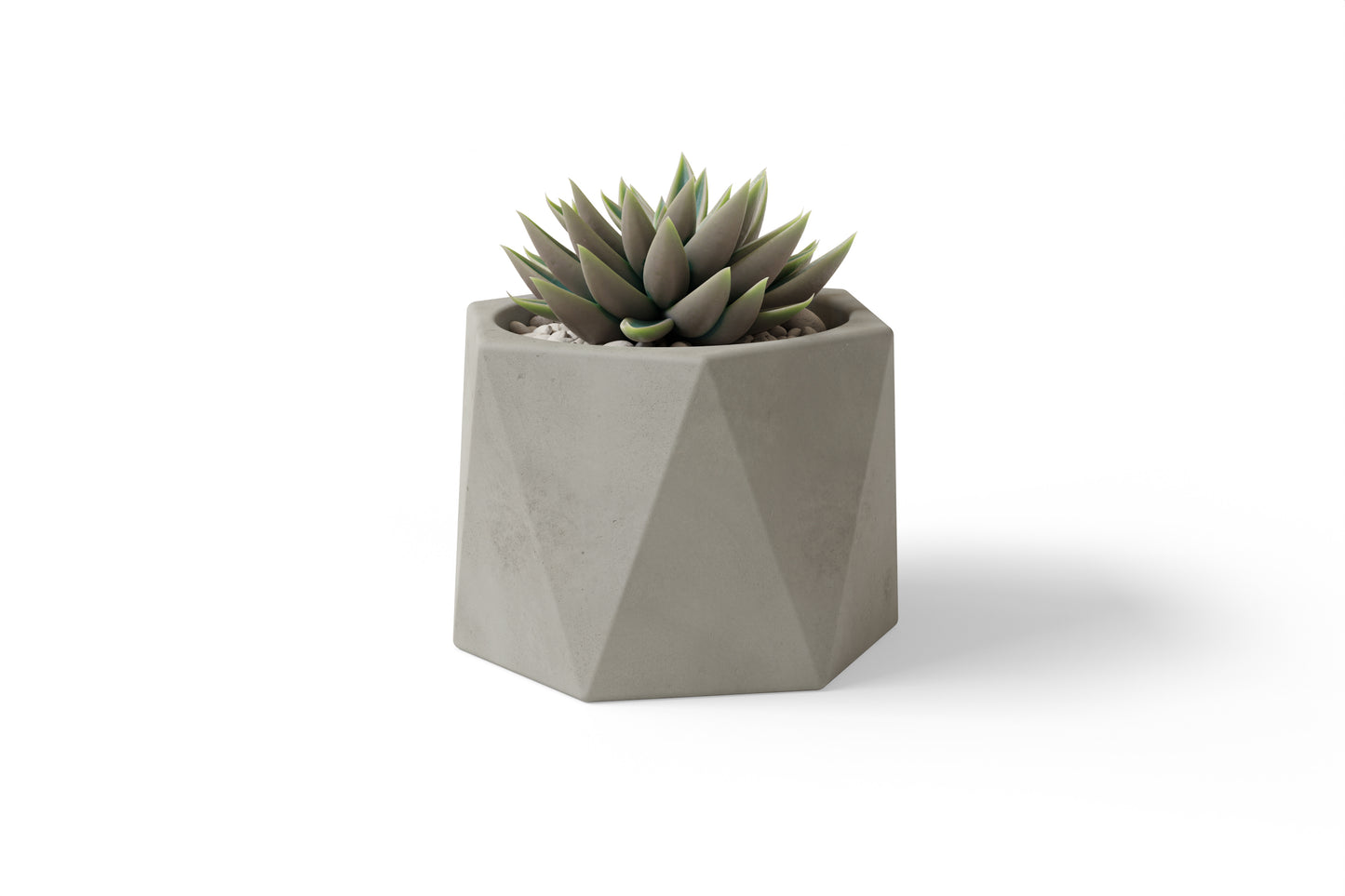 Avera Stone Cement Dodecagon Planter 5" - Natural - Made in the USA