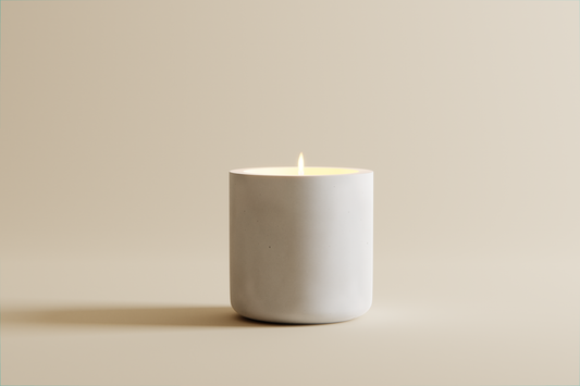 Sweet Scented Citronella Outdoor Candle I Thyme Well Spent Scent I 9.5 Ounce White Cylinder in Avera Stone Concrete I Made in the USA