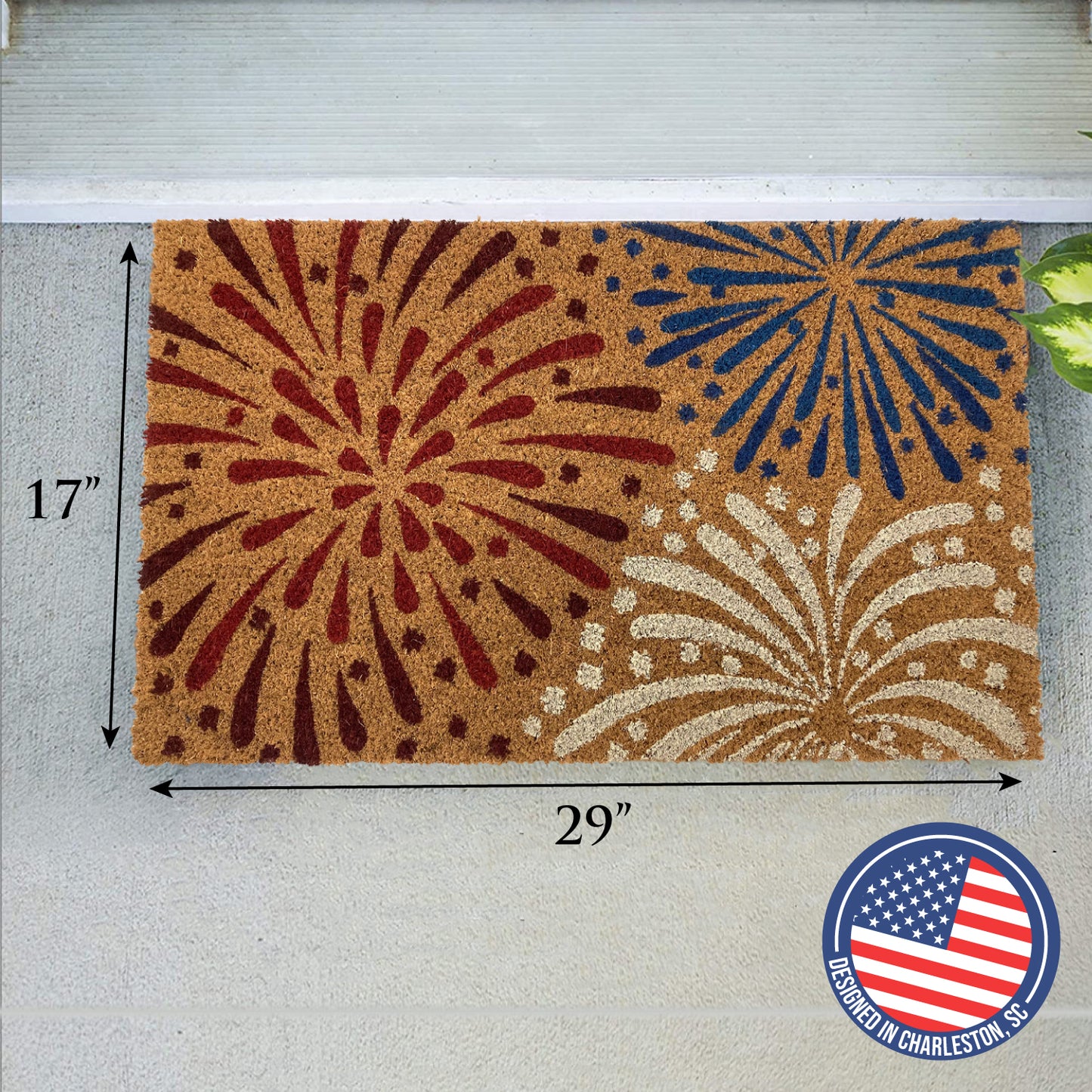 Avera Products Fireworks 4th of July Holiday Summer Doormat