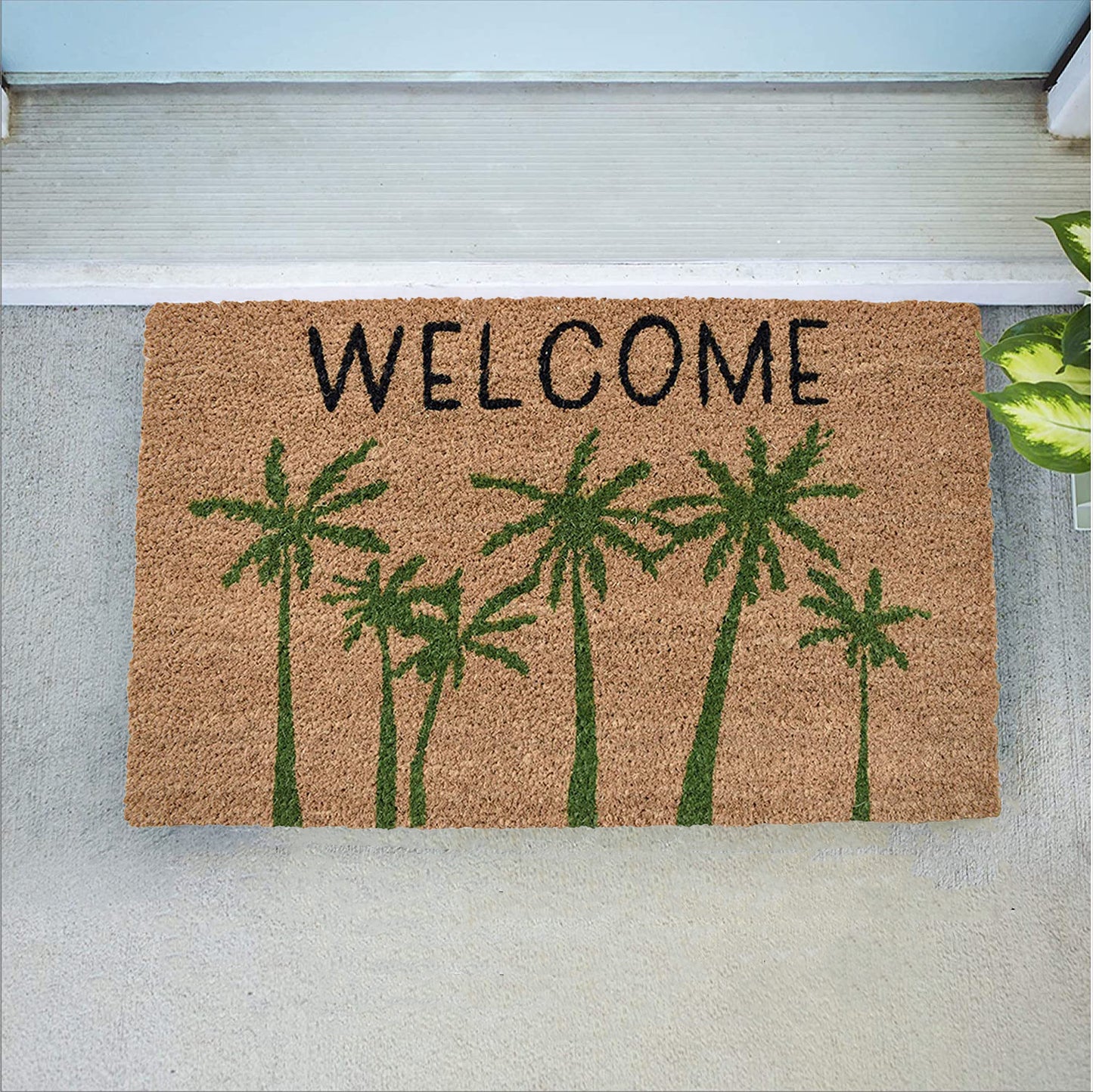 Avera Products "Welcome" Palm Trees Coir Doormat
