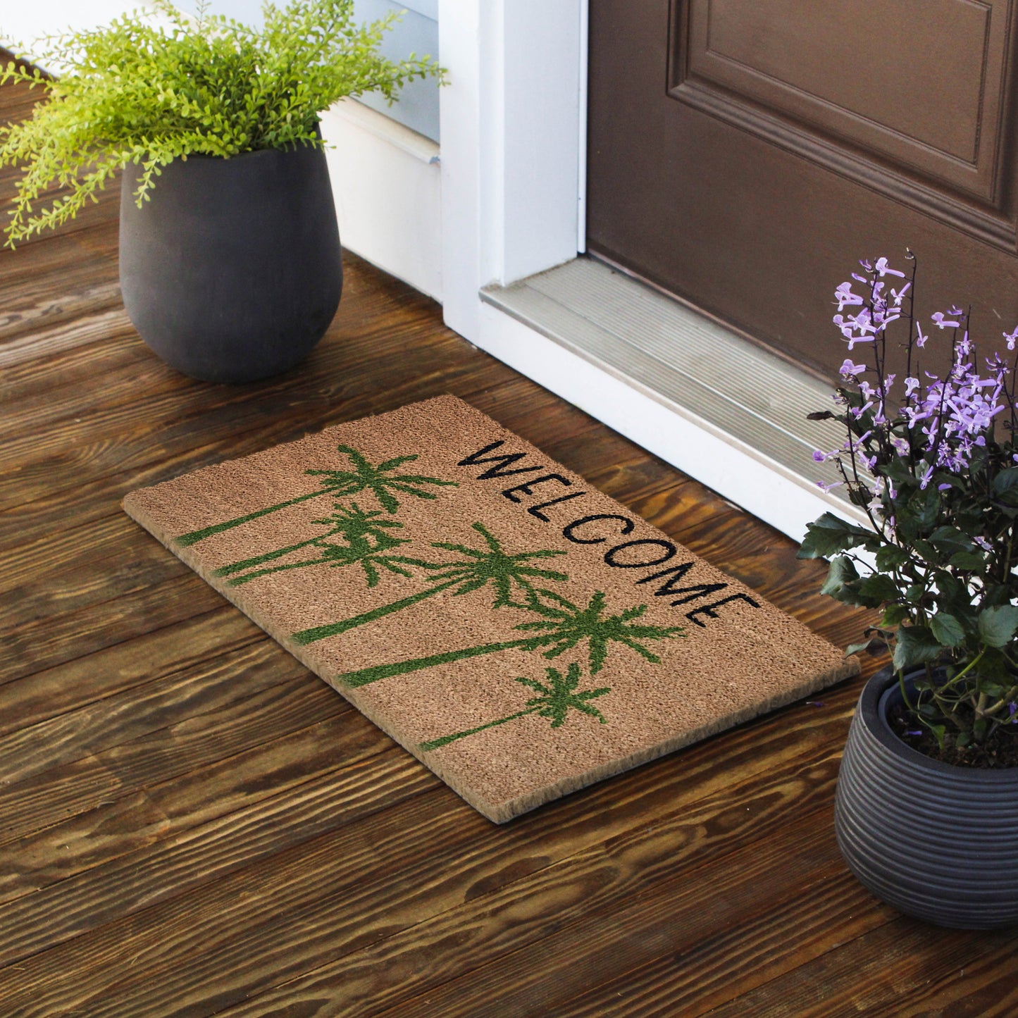 Avera Products "Welcome" Palm Trees Coir Doormat
