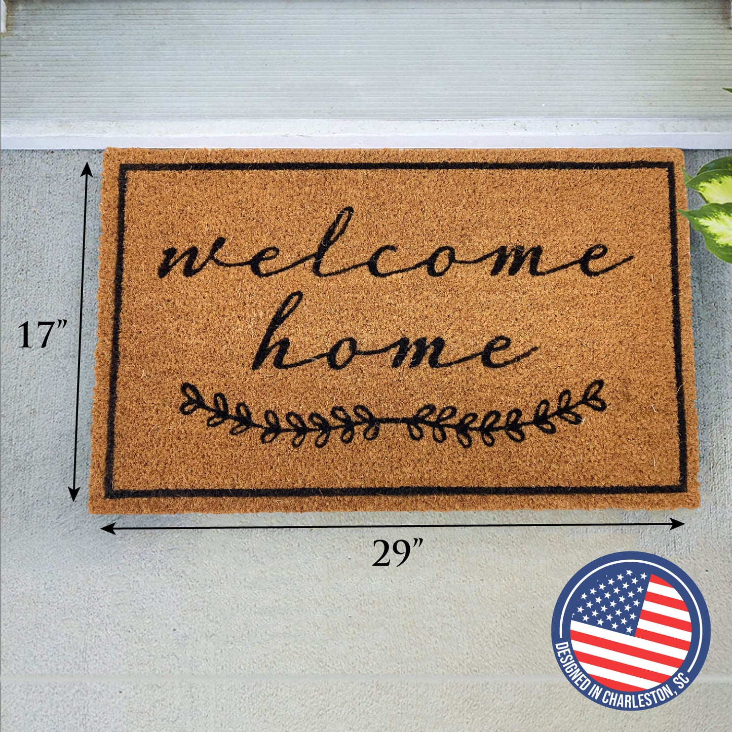 Avera Products "Welcome Home" Black Border Everyday Doormat