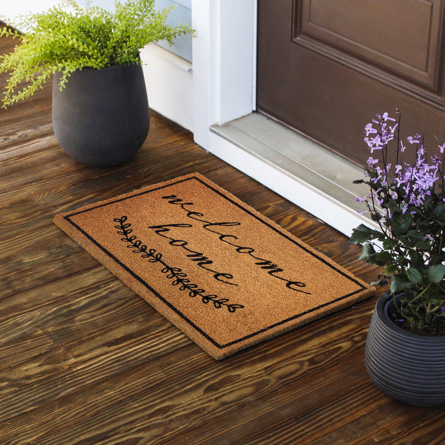 Avera Products "Welcome Home" Black Border Everyday Doormat