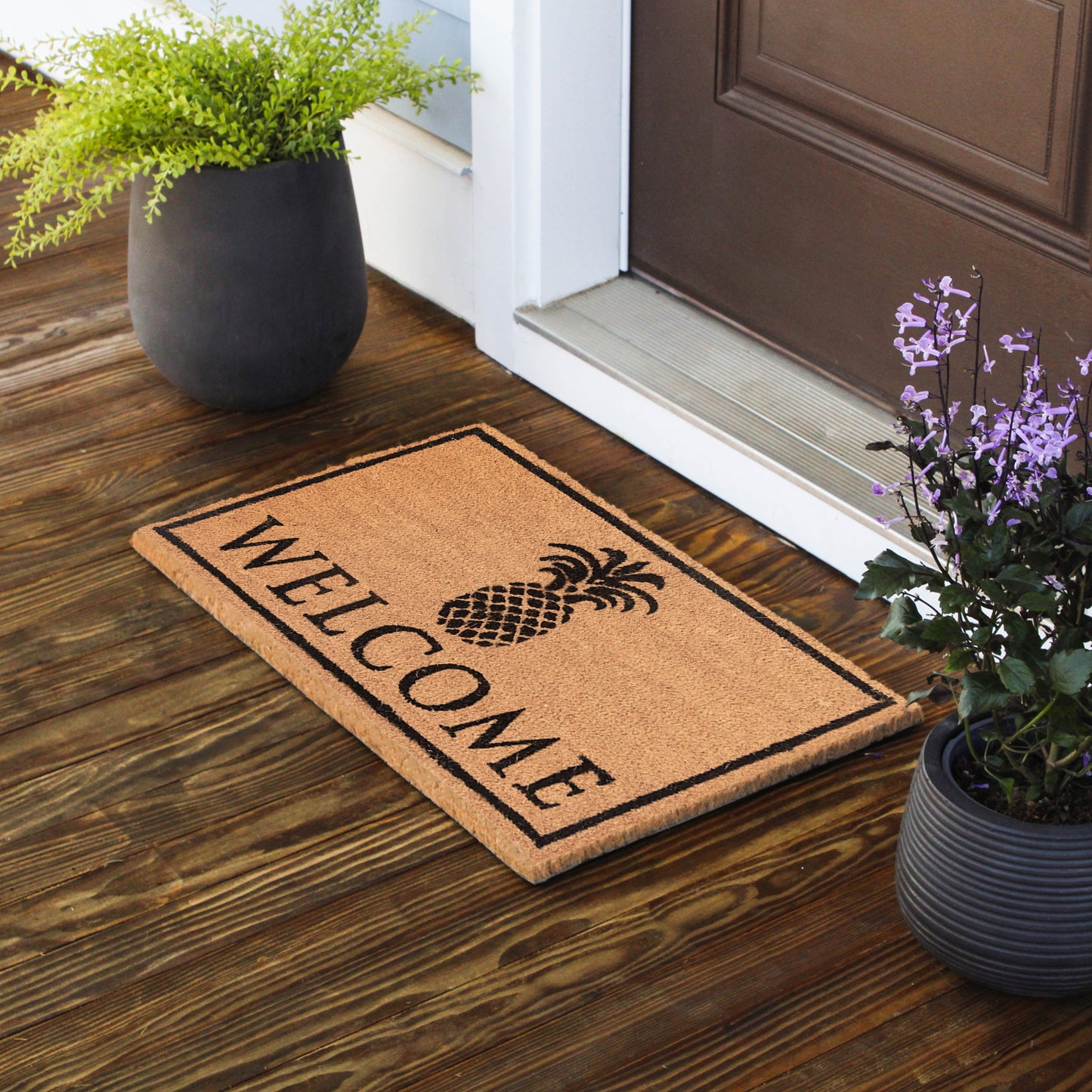 Avera Products "Welcome" Classic Pineapple Coir Doormat