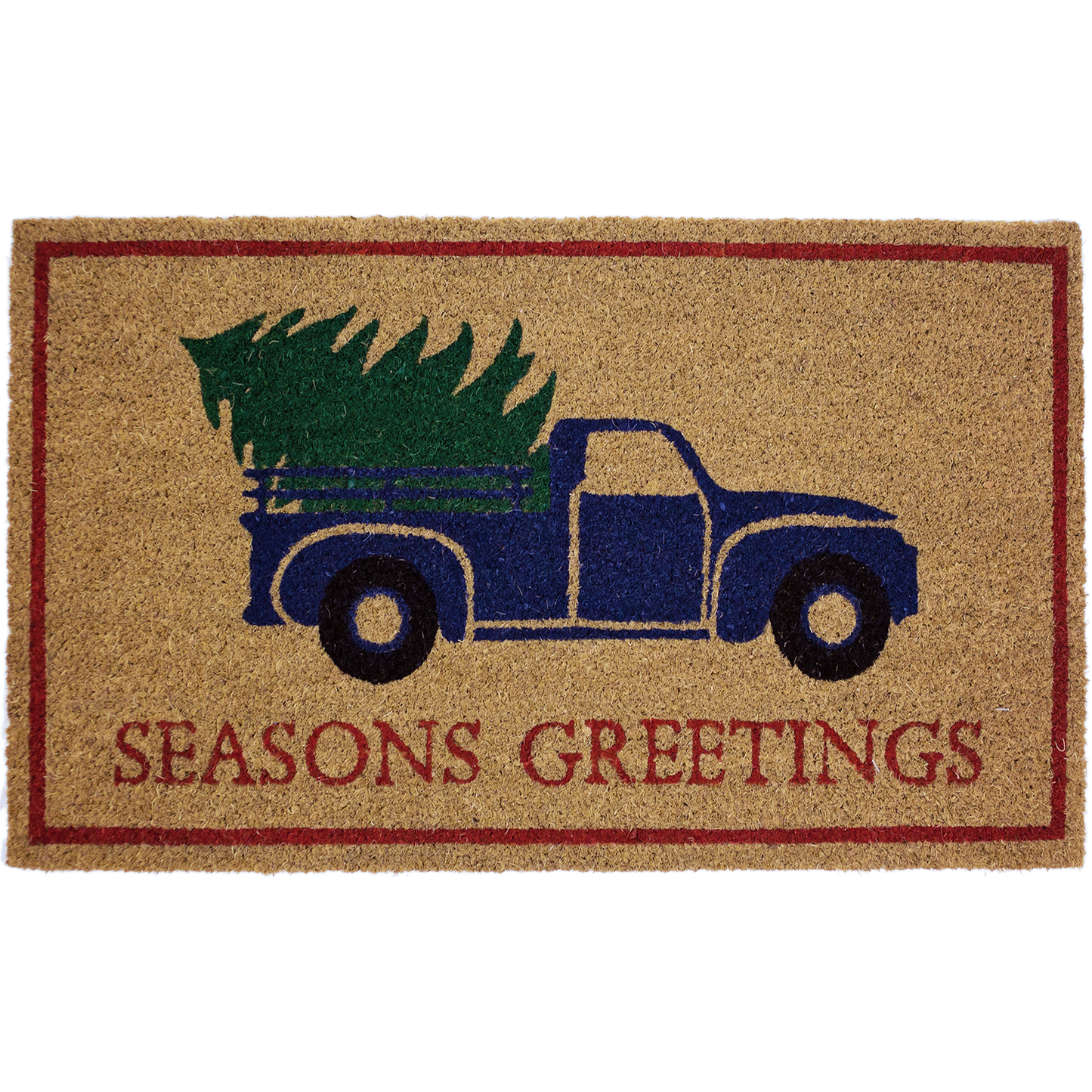 Avera Products "Seasons Greetings" Vintage Truck Coir Mat