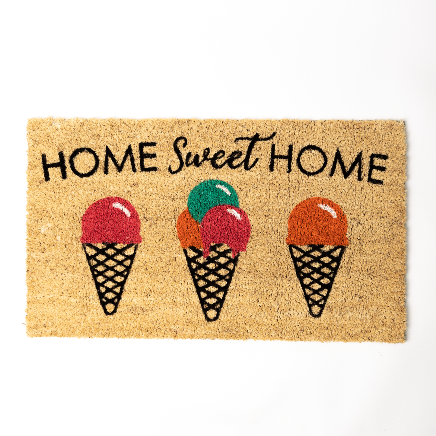 Home Sweet Home Ice Cream Cone Coir Doormat | 17" x 29"