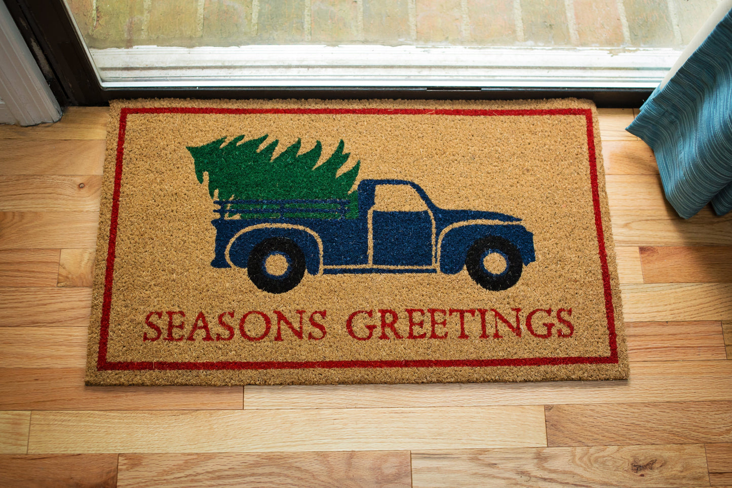 Avera Products "Seasons Greetings" Vintage Truck Coir Mat